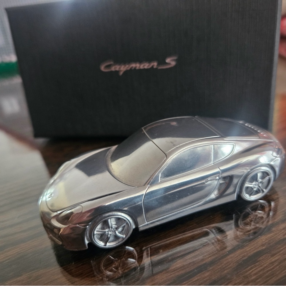 Silver 2014 Porsche Cayman S Model Car